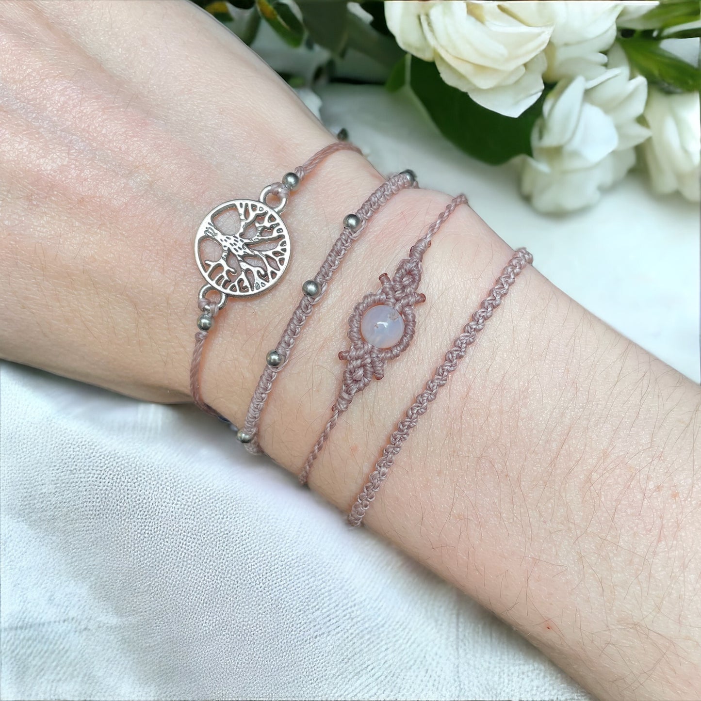 Lot bracelets - Perles argentées