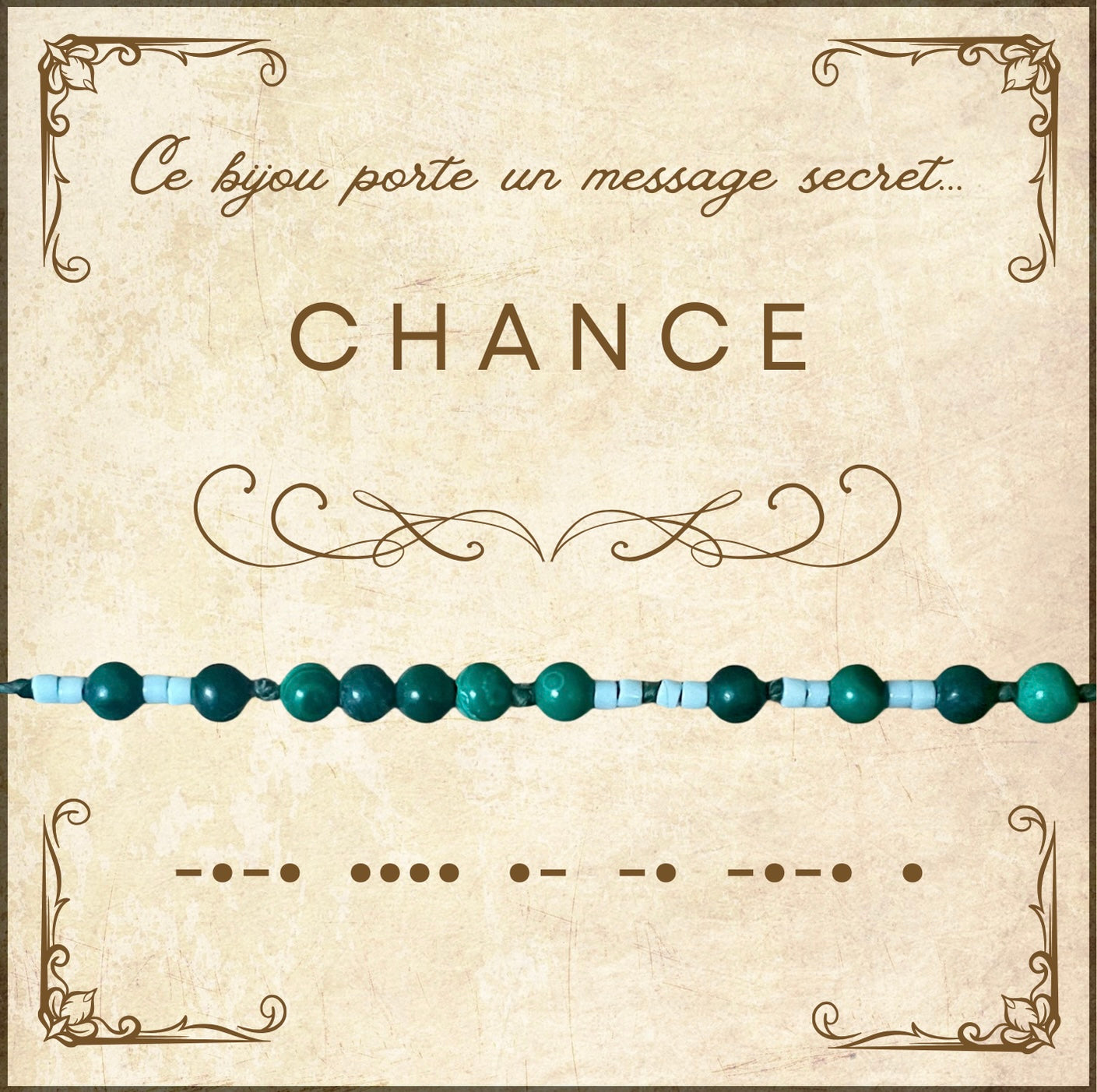 Bracelet « Chance 🍀 » - Message codé en morse 💌