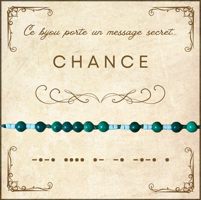 Bracelet « Chance 🍀 » - Message codé en morse 💌