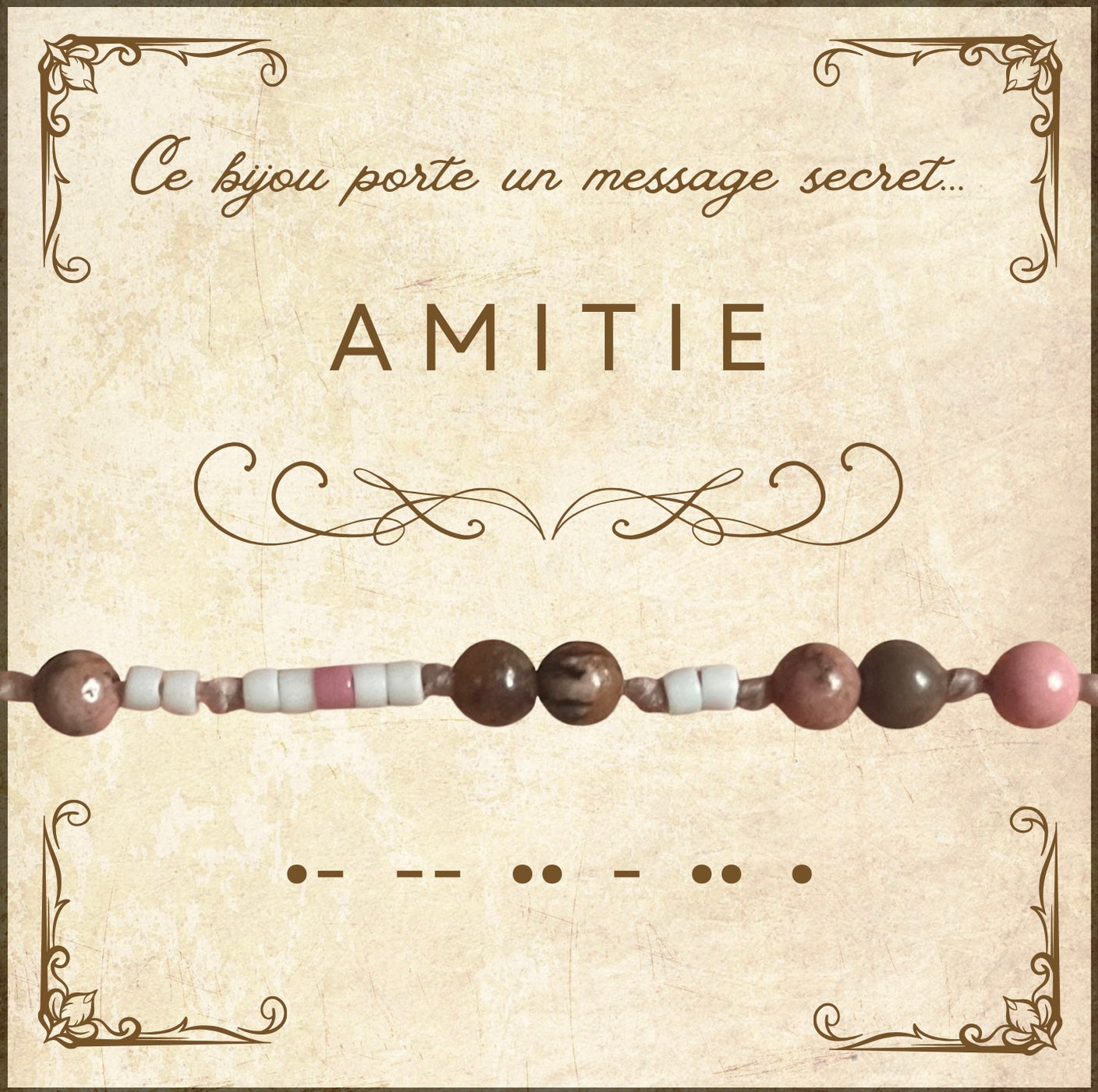 Bracelet « Amitié » - Message codé en morse 💌