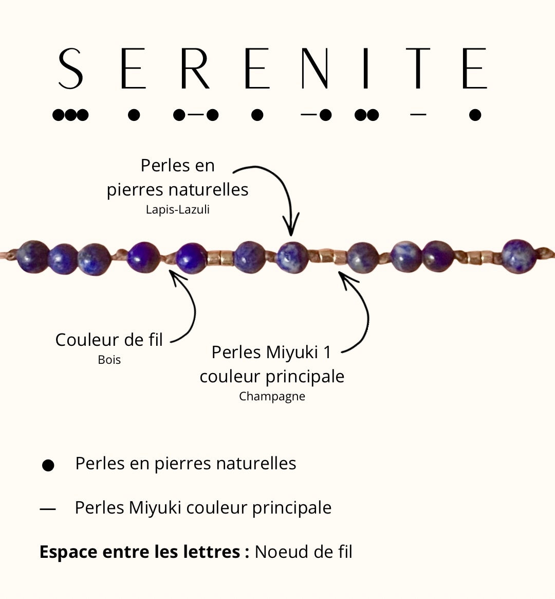 Bracelet « Sérénité 🪷 » - Message codé en morse 💌