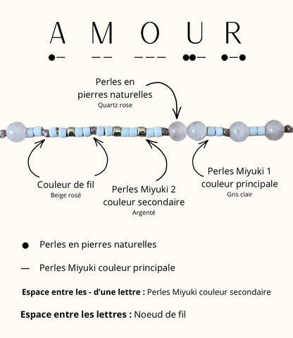 Bracelet « Amour » - Message codé en morse 💌