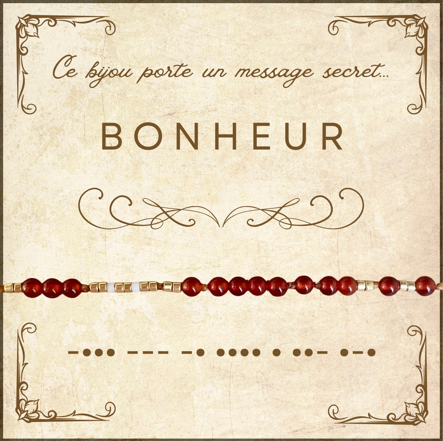 Bracelet « Bonheur » - Message codé en morse 💌
