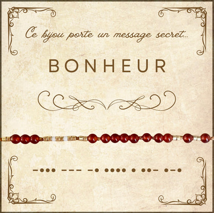 Bracelet « Bonheur » - Message codé en morse 💌