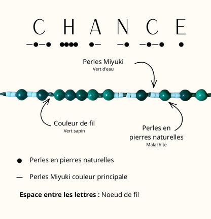 Bracelet « Chance 🍀 » - Message codé en morse 💌
