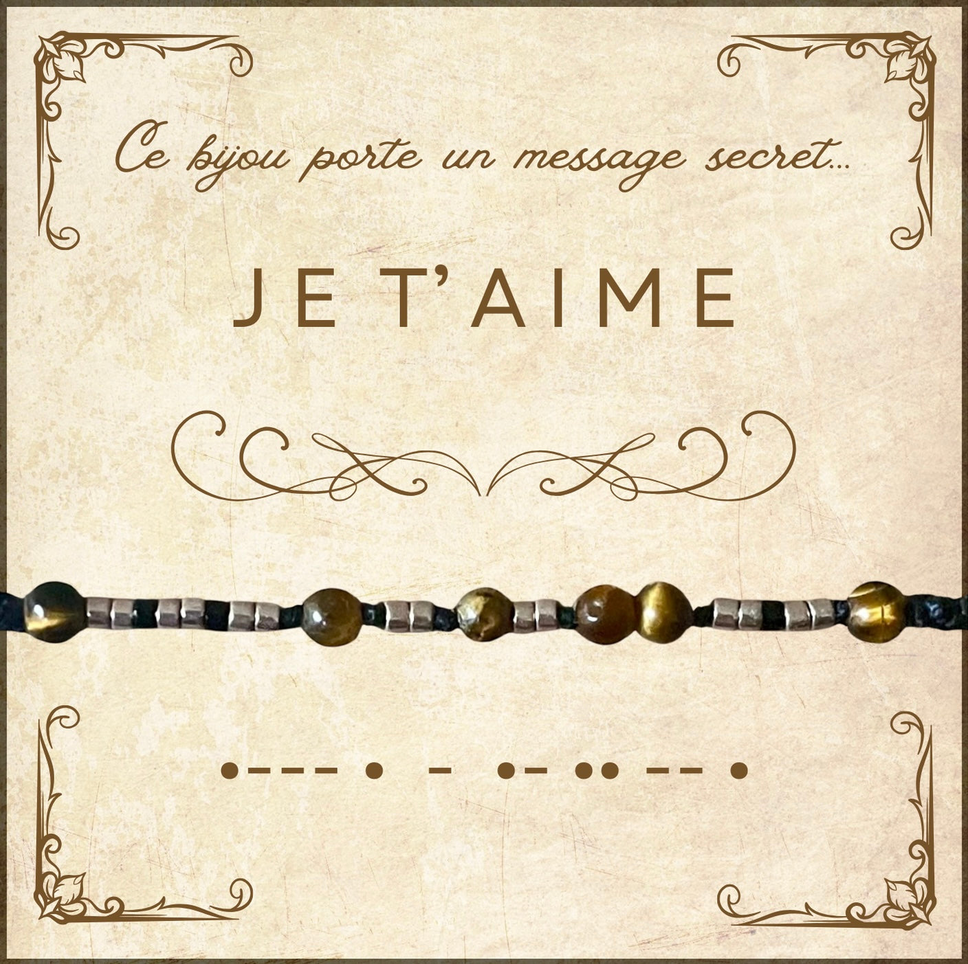 Bracelet « Je t’aime » - Message codé en morse 💌