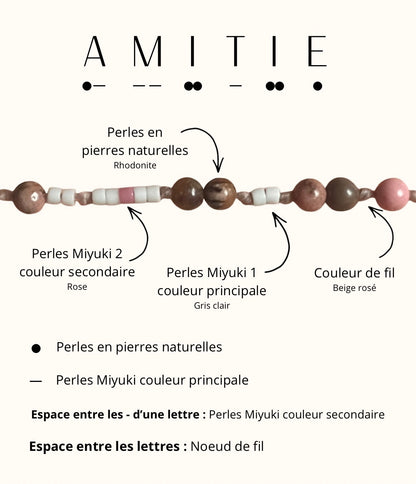 Bracelet « Amitié » - Message codé en morse 💌