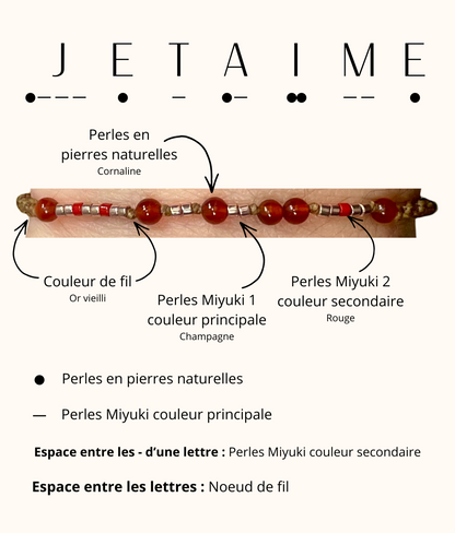 Bracelet « Je t’aime » - Message codé en morse 💌